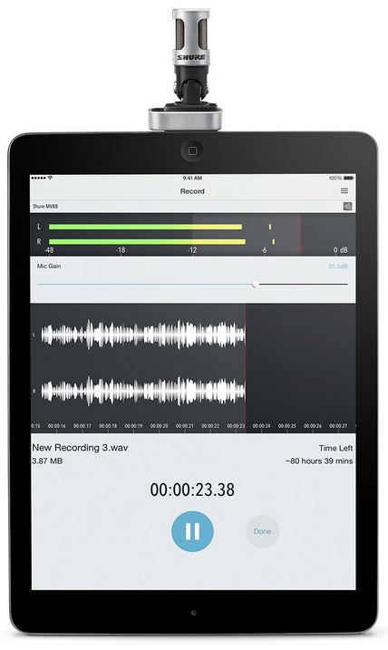 Shure MV88 iOS Digital Stereo Condenser Microphone