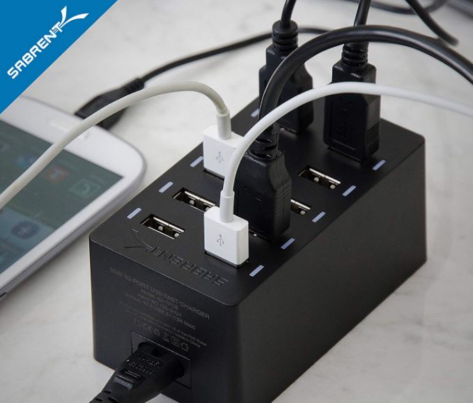 Sabrent 10-Port Family-Sized Desktop USB Rapid Charger