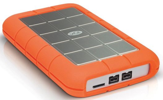 lacie external hard drive orange light