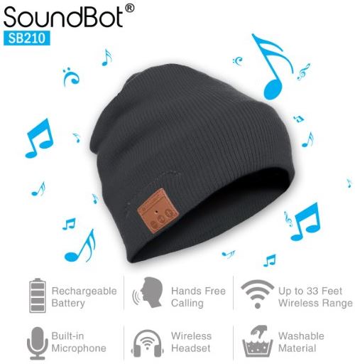 I-Sonite 2019 Dark Grey Unisex One Size Winter Beanie Hat with Built-in Wireless Stereo Speaker Headphone For Alcatel 1c 