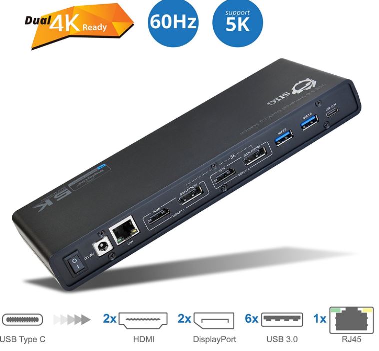 SIIG USB-C 4K Dual Video Docking Station