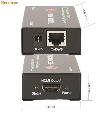 Network Over Cat5e/6 Asixxsix Lossless 1080P 30M Cable Extender Plug & Play HDMI Extender