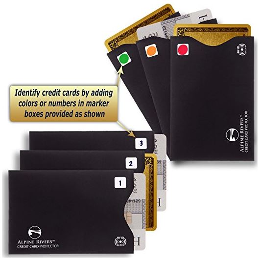 Identity Theft Prevention RFID Credit Card Holders fancyfree RFID Blocking Sleeves Passport Holder Puerse Smart Slim Design Card Covers 10 Packs-5 Colors Card Covers Perfect for Wallet 
