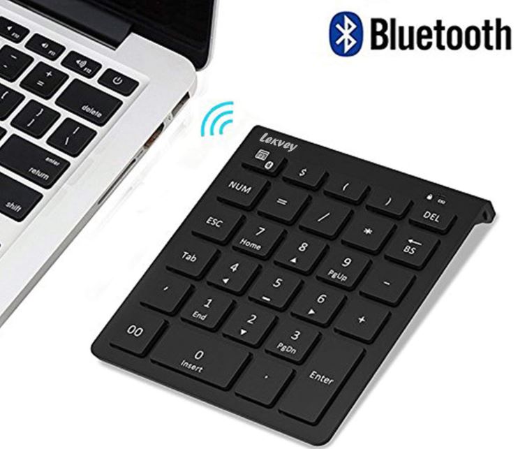 Lekvey Portable Wireless Bluetooth 28-Key Numeric Keypad