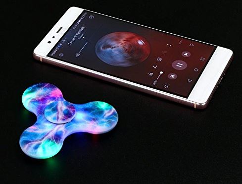 Bluetooth Speaker LED Fidget Spinner Hand Spinner Pair w Phone Plays Music 