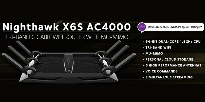 Nighthawk X6S R8000P - AC4000 Tri-Band WiFi Router
