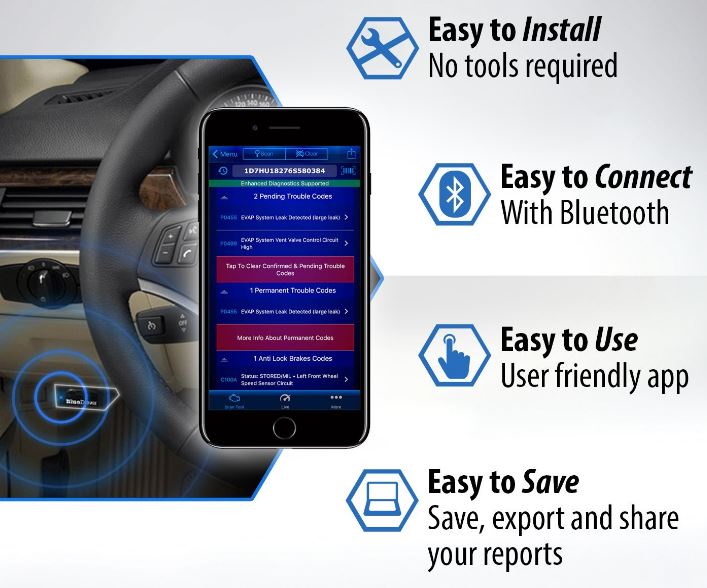 OBD2 Auto Bluetooth Diagnosegerät Android PC Handy Smartphone für Chrysler 