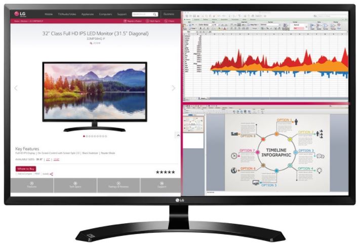 lg 32 inch monitor screen split