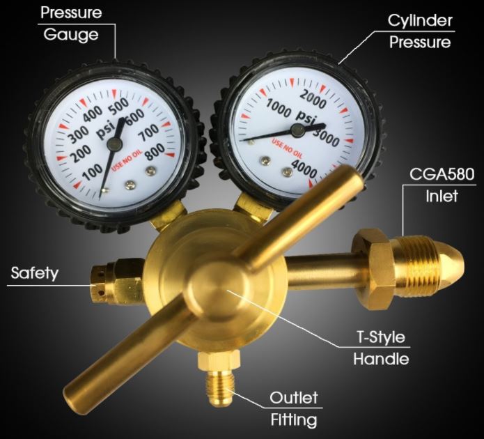 Pressure Gauges Nitrogen Regulator for Industrial Use Nitrogen Pressure Gauge Nitrogen Reducer Meter Nitrogen Pressure Regulator Gauge
