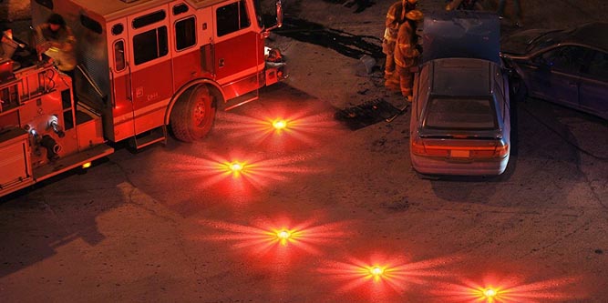 Rechargeable LED Road Flares - Flashing Roadside Safety and Emergency Lights