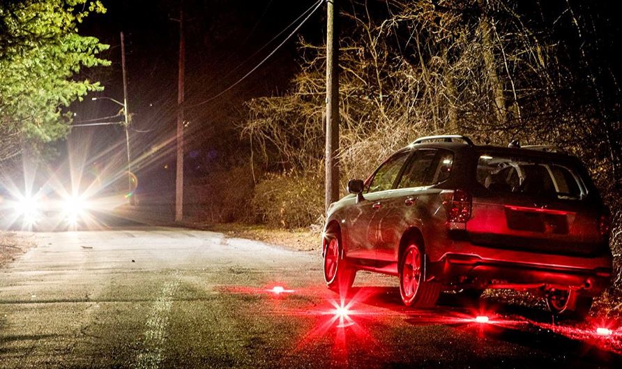 3 Lighting Sequences Highly Visible for Maximum Safety Safe Storage EMERGENCY Roadside Flares 2 X Red LED Warning Light Flares in Weatherproof durable box 