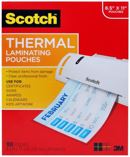40 Pack 3 Mil Thick Clear Thermal Laminating Sheets Laminating Pouches 8.5 X 11 inches 