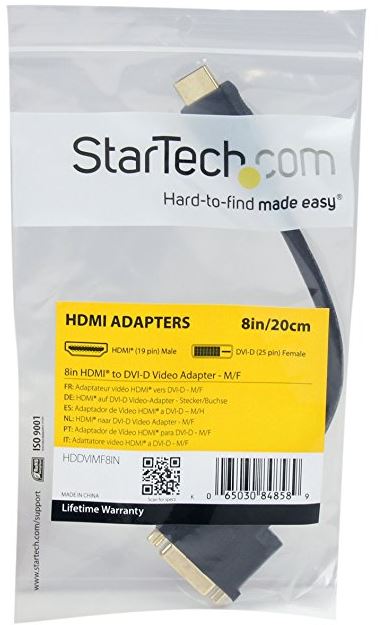 StarTech.com 8” HDMI to DVI-D Video Cable Adapter