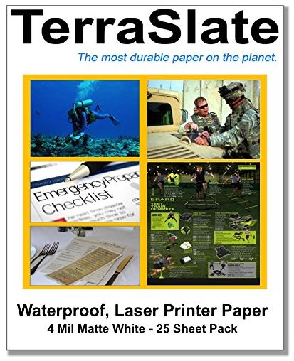 TerraSlate Paper 8 Mil 8.5 x 14 Waterproof Laser Printer/Copy Paper 250 Sheets