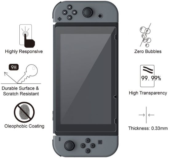 amFilm Tempered Glass Screen Protector for Nintendo Switch