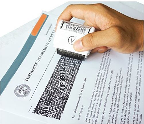 Identity Theft Protect Confidential Secure Data ID Wide Roller Stamp Ink RefiB9 