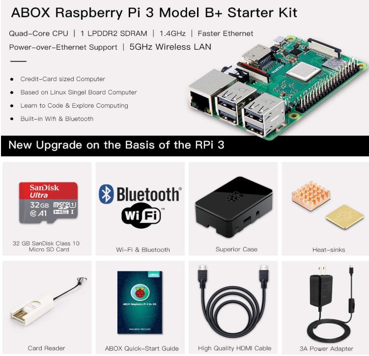 ABOX Raspberry Pi 3 B plus Complete Starter Kit