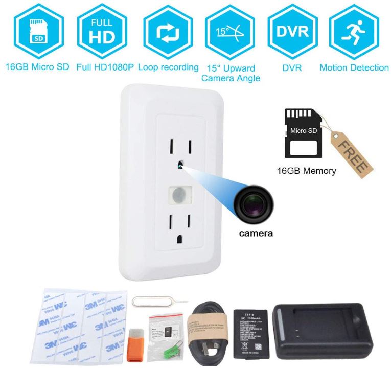 electrical outlet spy cameras