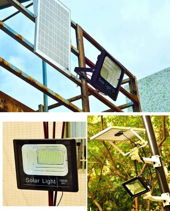 CYBERDAX 100W Solar Powered Flood Light