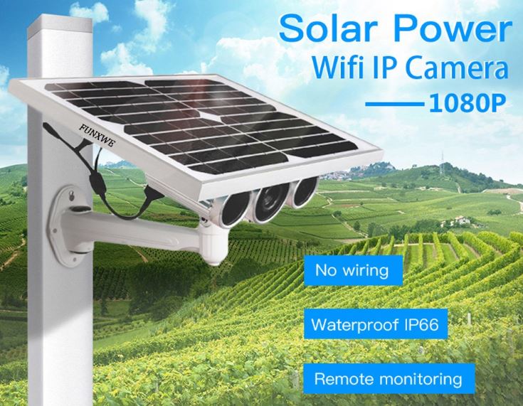 Funxwe 1080P Solar Powered WiFi Security IP Camera