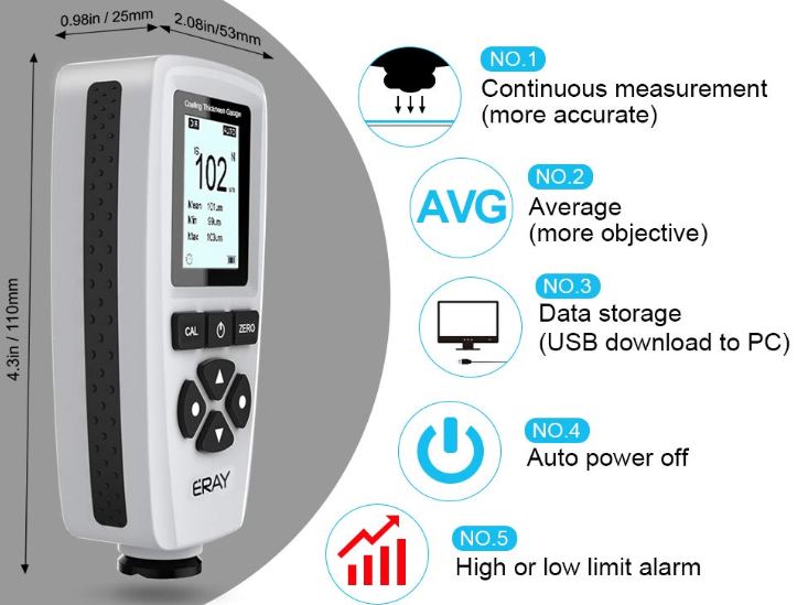 ERAY Coating Paint Thickness Gauge