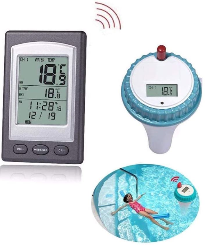 Home Orange Wireless Digital Swimming Pool Thermometer with Receiver