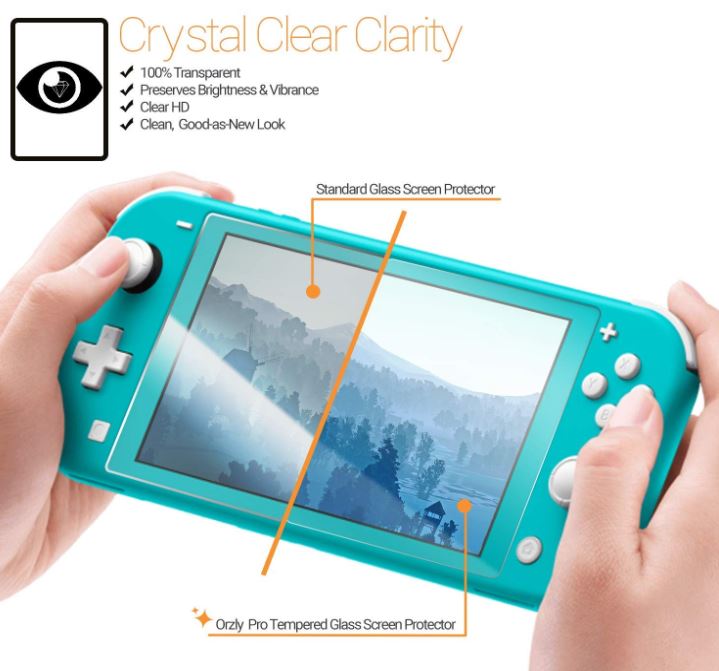 Orzly Screen Protector for Nintendo Switch Lite