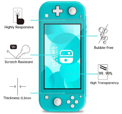 PLESON Tempered Glass Screen Protector for Switch Lite