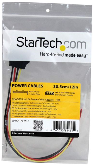 StarTech molex to sata