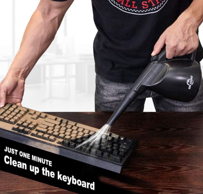 pressurized air for cleaning keyboards