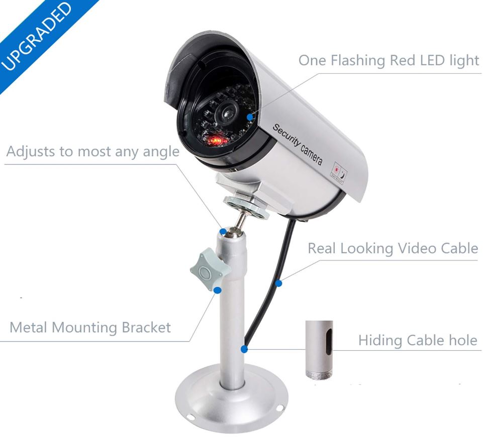 LED Light Top Quality Metal Construction DUMMY CCTV SECURITY CAMERA 