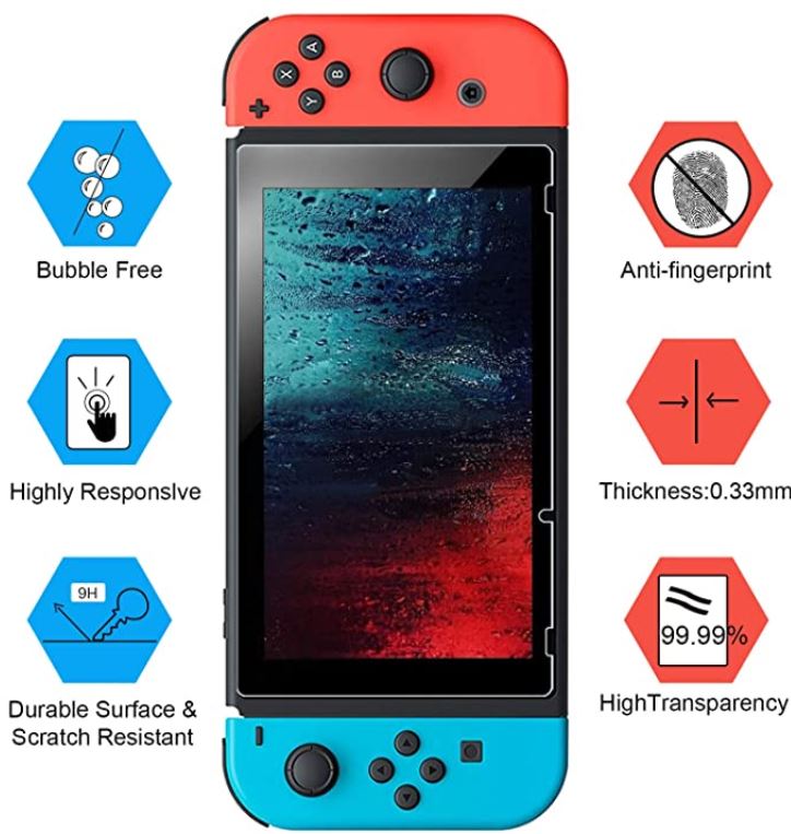 ivoler Tempered Glass Screen Protector for Nintendo Switch