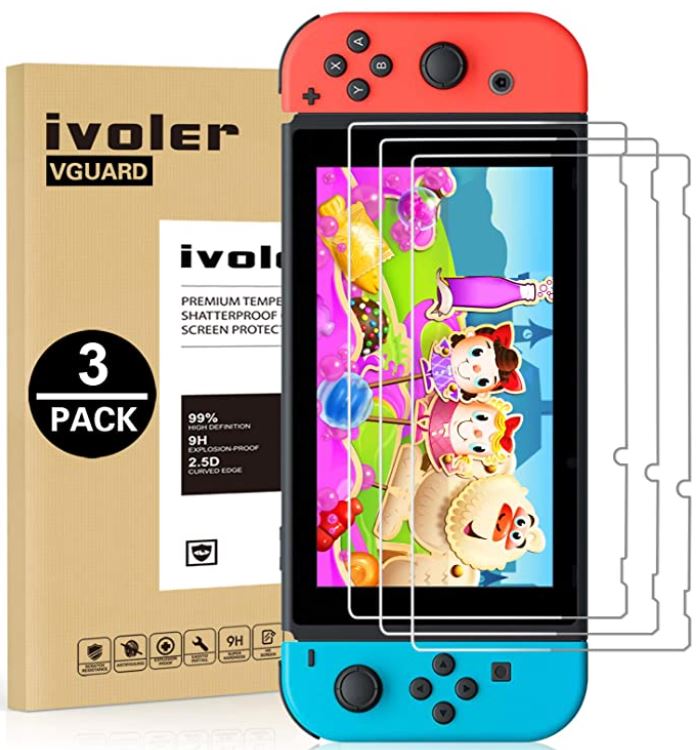ivoler Tempered Glass Screen Protector for Nintendo Switch