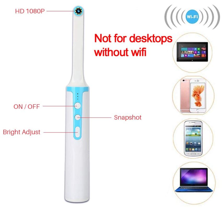 Apexel Wireless WiFi Oral Dental Endoscope