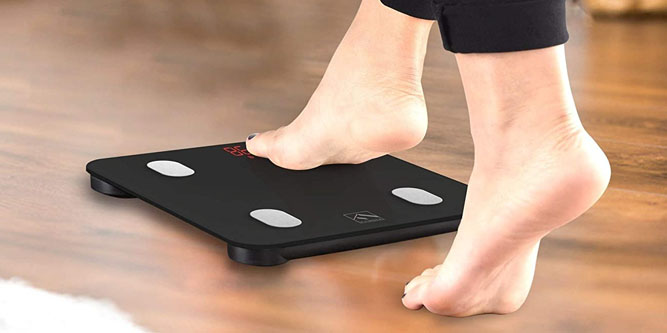 FITINDEX Bluetooth Body Fat Scale, Smart Wireless BMI Bathroom Weight Scale  Body
