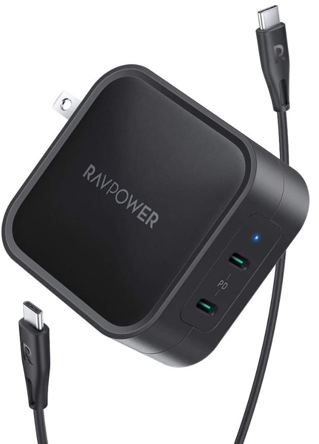 RAVPower 90W 2-Port USB-C Wall Charger RP-PC128