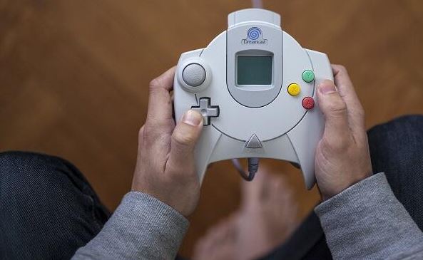 playing sega dreamcast