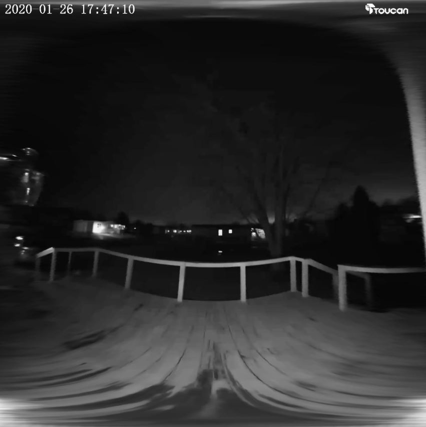 ring doorbell black and white at night