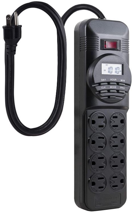 GE 7-Day Programmable Power Strip With Digital Timer
