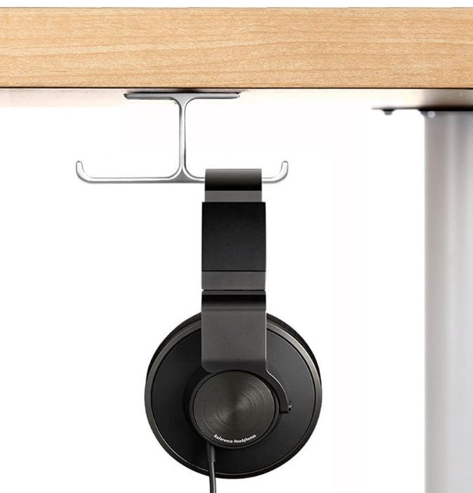 6amLifestyle Under Desk Aluminum Headphone Hanger