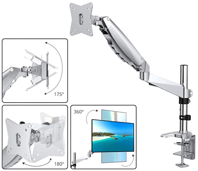 ATUMTEK Single Monitor Arm with Desk Mount