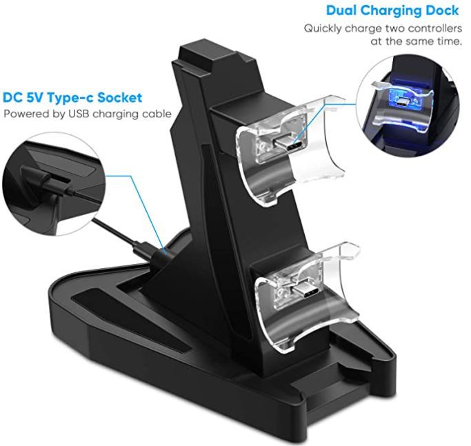 Auarte Dual Charge PS5 Controller Charger