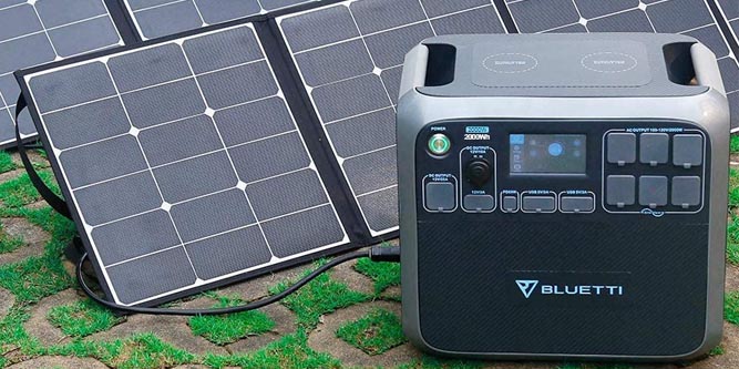 Amazon.com : BLUETTI 2400wh Solar Generator,EB240 Potable Power Station with 2pcs SP200 200W Foldable Solar Panels Included,2 1000W AC Outlets Lithium Backup Battery for Outdoor Van Camping Home use Emergency : Patio,