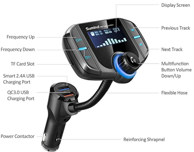 Sumind Wireless Bluetooth FM Transmitter