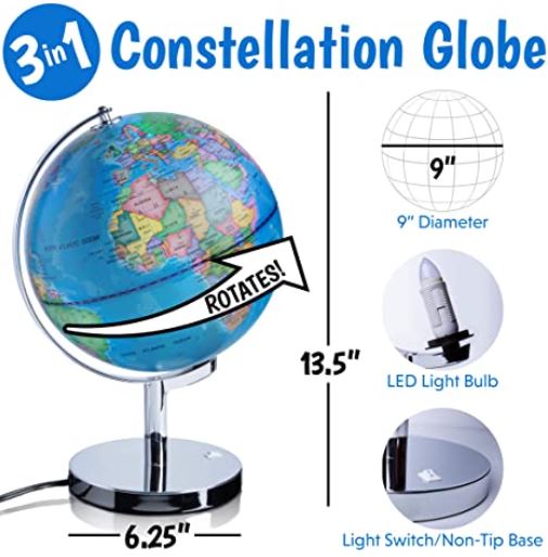 USA Toyz LED Illuminated Globe