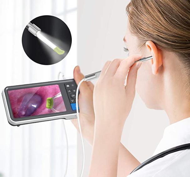 ScopeAround Ear Wax Removal with Camera,Ear Cleaning Camera HD 1080P Digital Otoscope with 6 Adjustable LED Lights Ear Wax Removal with Camera for Kids and Adults Ear Camera with 5 IPS Screen 