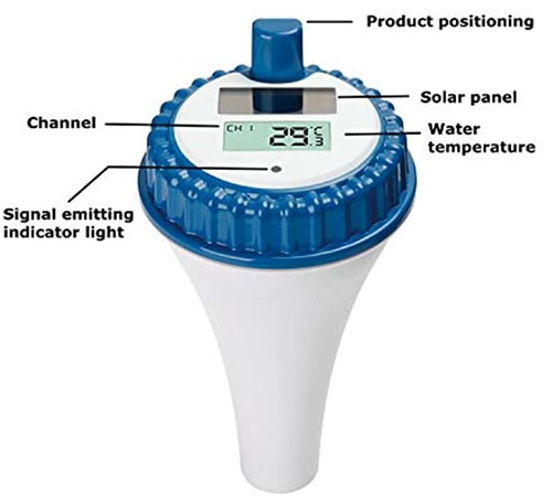 Professional Wireless Pool Thermometer Floating Solar Power Thermometer 