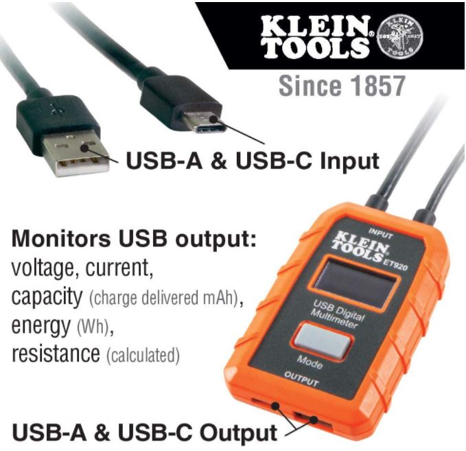 Type-c Multifunction Dual USB Voltmeter Tester Monitor Current Voltage Meter KW 