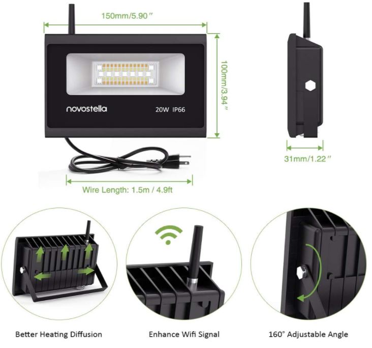 Novostella 20W Smart LED Flood Lights