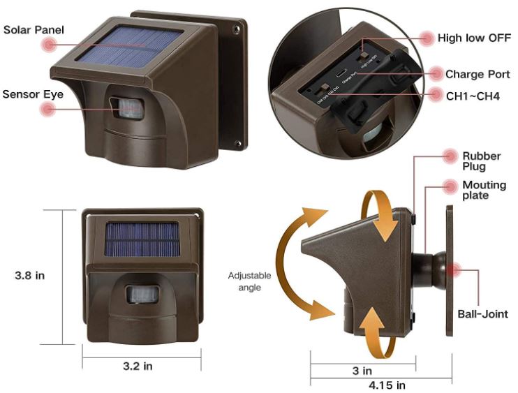 eMACROS Solar Wireless Driveway Alarm